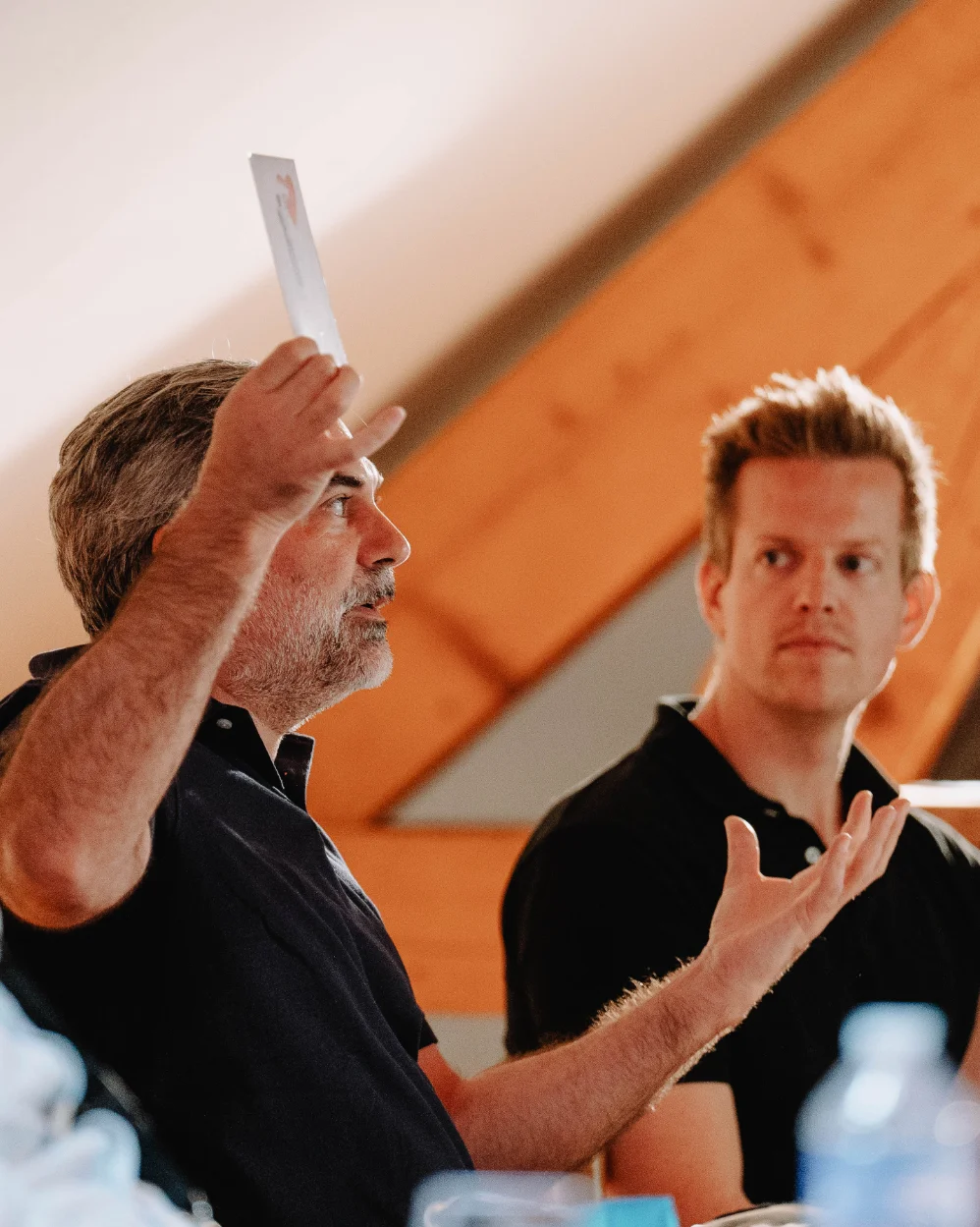 Damien Gauthier writing on a flipchart during a workshop